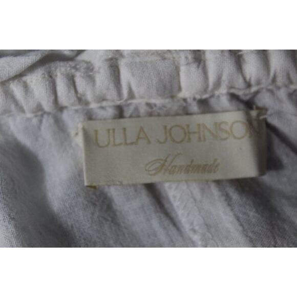 ULLA JOHNSON Sz P XS Adira Off White Red Stripe Coverup Dress Midi Tie Shoulder - Picture 3 of 14